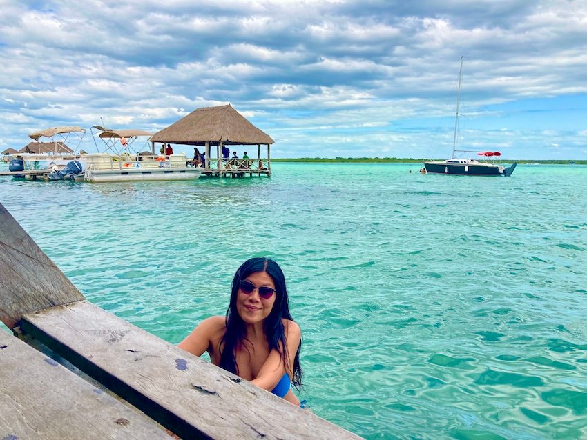 Things to do in Bacalar: Hanging out by a dock