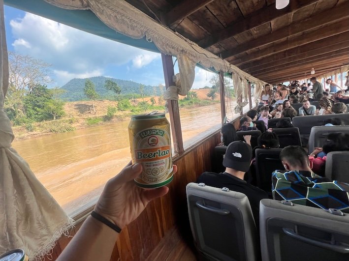 slow boat thailand laos - Beer Lao